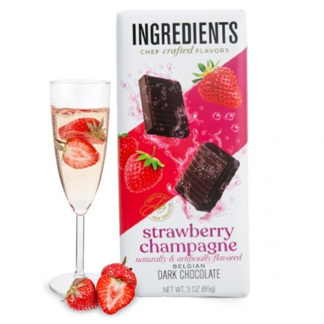 Strawberry Champagne Dark Chocolate Bar (3oz)