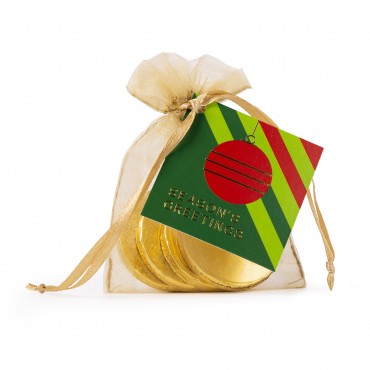 4pc Chiffon Pouch with 1.5" Milk Chocolate Holiday Coins